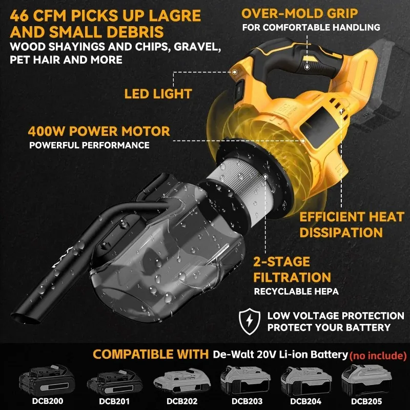 핸드 헬드 전기 진공 청소기, 500W 강력한 모터,  - Power Tools Vacuum 리뷰 및 가격