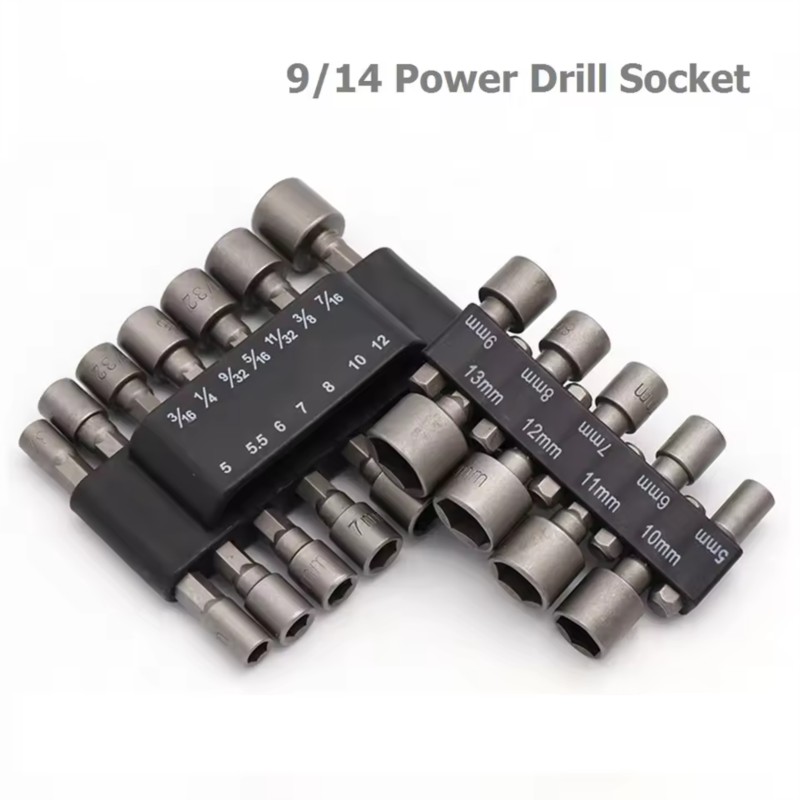 9/14Pcs 세트 소켓 렌치 전원 드릴 비트 너트 드 - Power Tools Extension 리뷰 및 가격