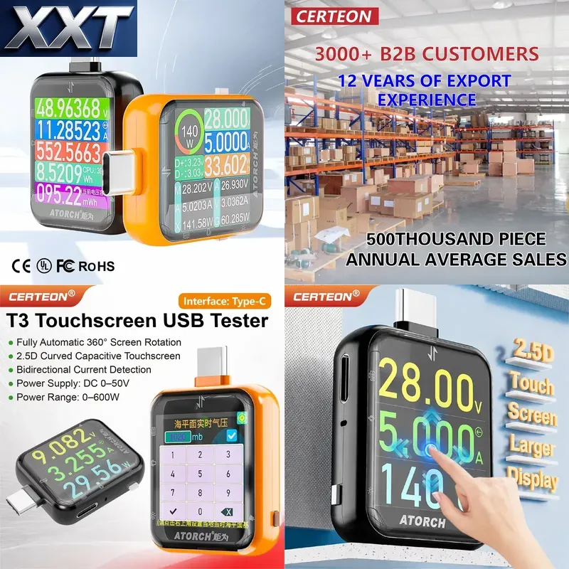 XXT T3 USB C 전력계 테스터 600W DC 0 - Power Tools Voltage 리뷰 및 가격